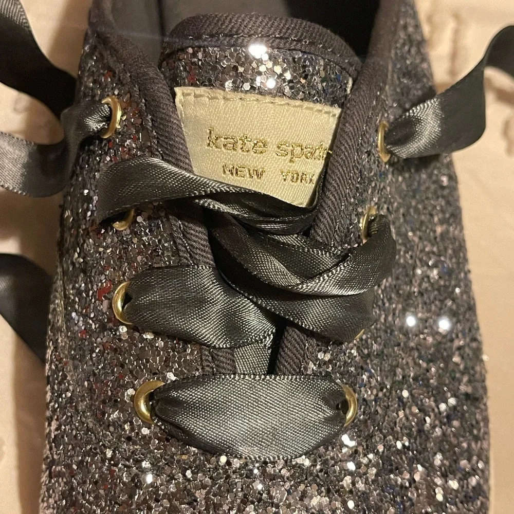 Kate Spade Glitter Sneakers - Silver and Black